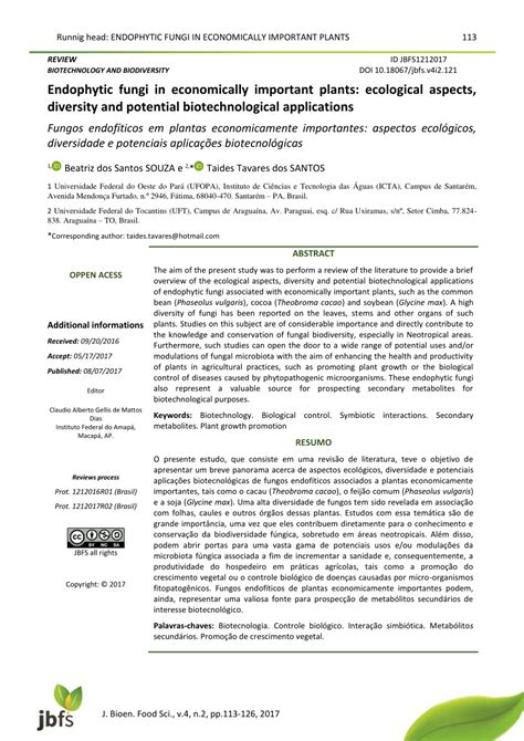 (PDF) Endophytic fungi in economically important plants: ecological ...