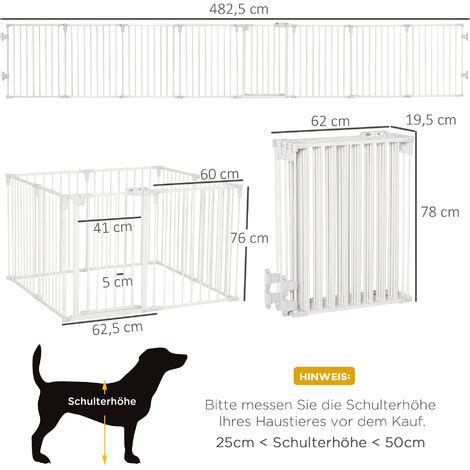 PawHut Welpenauslauf Freigehege für Hund Schutzgitter mit Tür