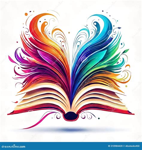 An Open Book With Rainbow Colored Pages Stock Illustration Illustration Of Book Artwork