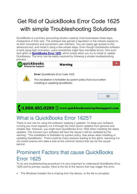 PPT Get Rid Of QuickBooks Error Code 1625 With Simple Troubleshooting