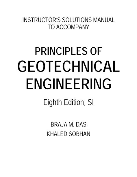 Geotechnical Engineering Principles And Practices Solution Manual 7