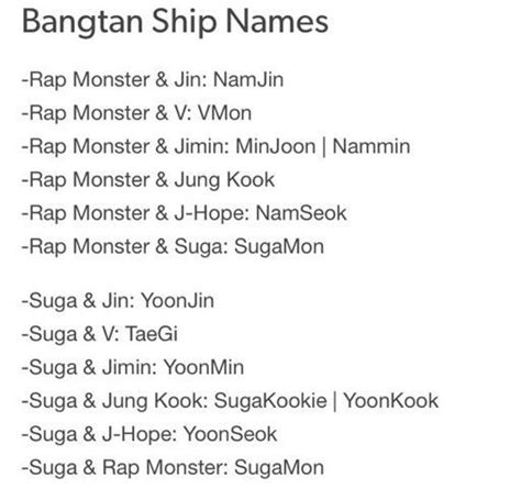 Bts Ship Names Armys Amino