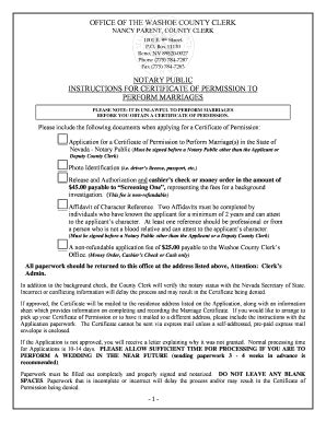 Fillable Online Washoecounty Application For Permanent Certificate Of