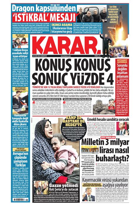 Karar Gazetesi Ocak Cumartesi G N Man Eti