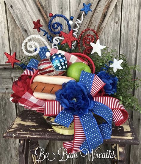 Patriotic Centerpiece, Memorial Day, 4th Of July, Americana by Ba Bam ...