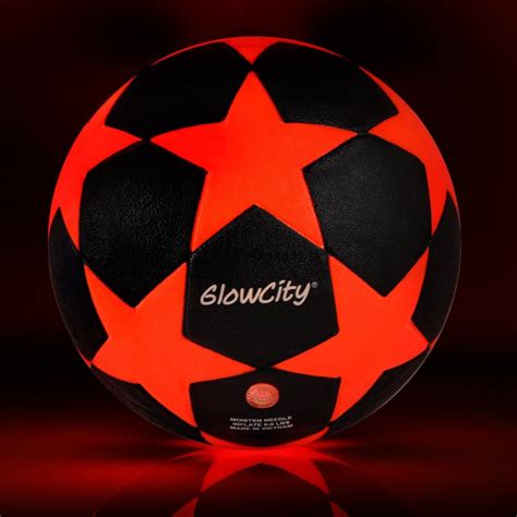 Glowcity Led Star Soccer Ball Size 5 Glow In The Dark Kick Etsy