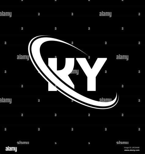 Ky Logo K Y Design White Ky Letter Ky K Y Letter Logo Design Initial Letter Ky Linked Circle