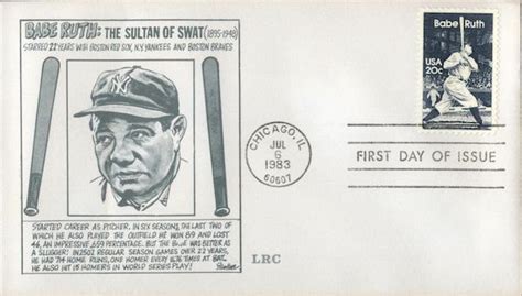 Babe Ruth The Sultan Of Swat First Day Cover