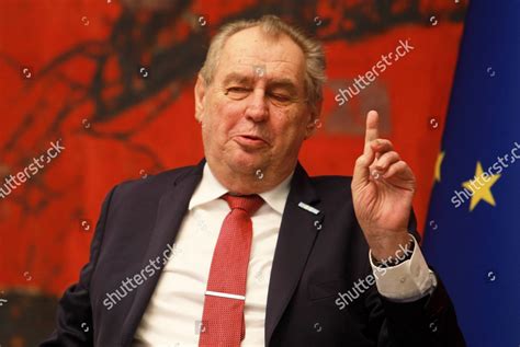 President Czech Republic Milos Zeman Meets Editorial Stock Photo