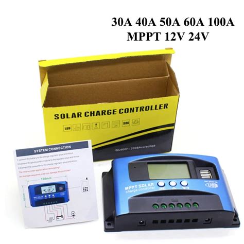 Mppt Solar Charge Controller V V A Dual Usb Lcd