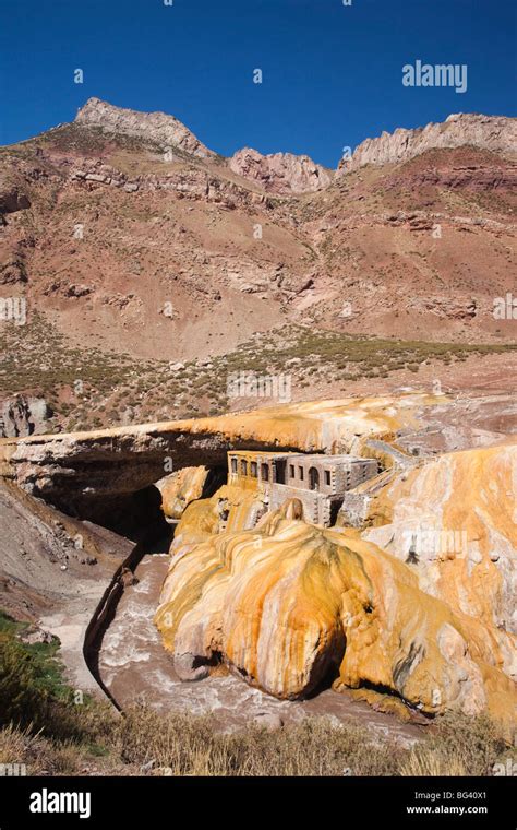 Argentina Mendoza Province Puente Del Inca Ancient Stone Bridge Over