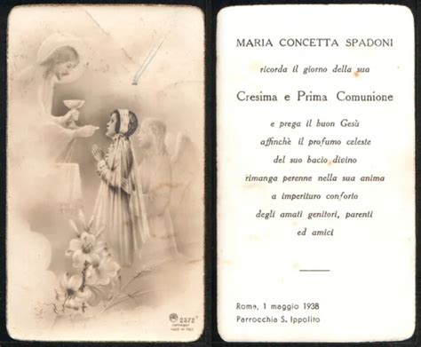 SANTINO HOLY CARD Ricordo Della Cresima E Prima Comunione Maggio