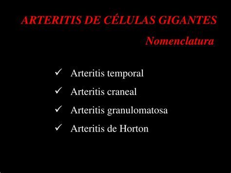 Ppt Arteritis De C Lulas Gigantes Y Polimialgia Reum Tica Vigo De