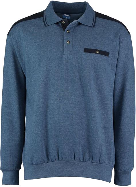 Mens Long Sleeve Polo Collar Sweatshirt At Amazon Mens Clothing Store