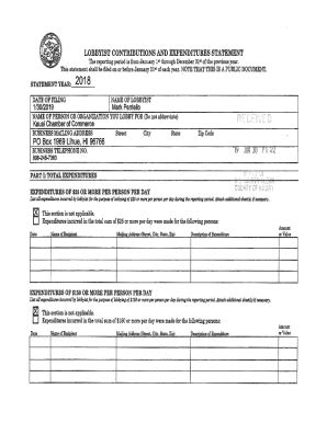 Fillable Online Lobbyist Contributions And Expenditures Statement Fax