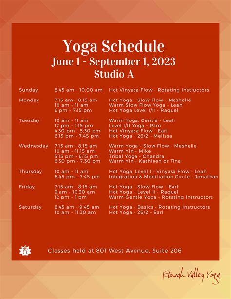 Class Schedule Etowah Valley Yoga Etowah Valley Yoga