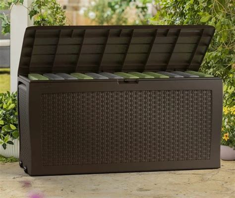 Skrzynia ogrodowa Rattan Box 270L brązowa Ogrodosfera pl