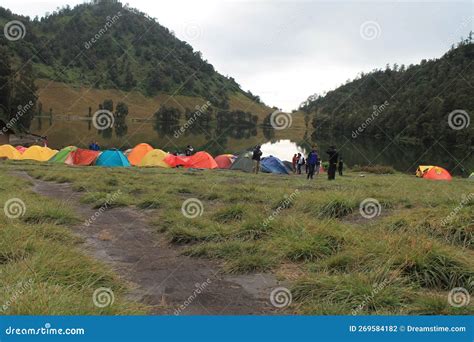 Lake Ranu Kumbolo Which is on Mount Semeru and is Very Beautiful Editorial Photography - Image ...