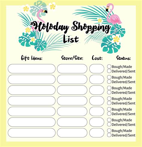 Free Printable Christmas Shopping List | Printablee