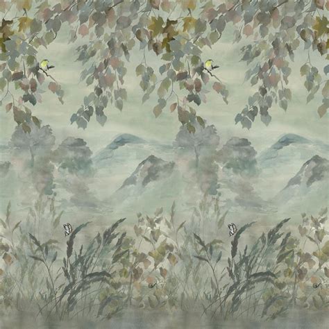 Designers Guild Mural Miyako Scene 1 Dove