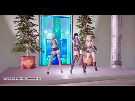 MMD TWICE Feel Special Hot Striptease Hinata Sakura Ino Yamanaka Naruto Hentai 3D Porn