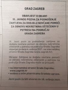 Objavljen III Javni poziv za podnošenje zahtjeva za dodjelu pomoći za