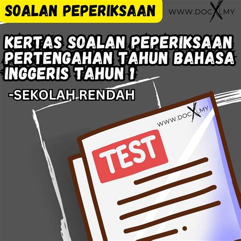 Kertas Soalan Peperiksaan Pertengahan Tahun Bahasa Inggeris Tahun