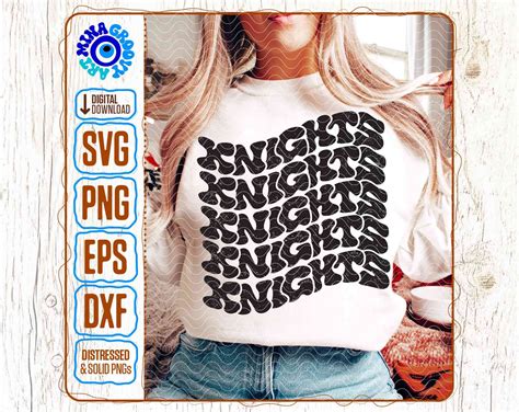 Stacked Knights Svg Png Dxf Wavy Mascot T Shirt Sublimation Etsy