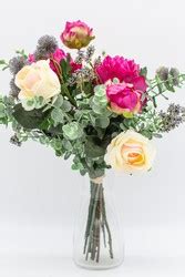 Bouquet De Fleurs Artificielles Romantique Avec Pivoines Ramifi Es