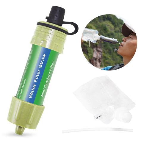 Lixada Straw Water Filter Survival Filtration Portable Emergency Water