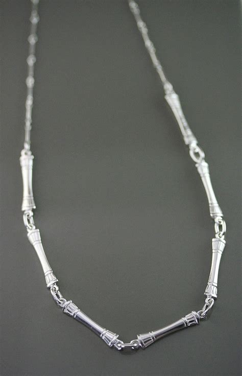 Handcrafted Sterling Silver Link Bar Chain Handmade Egyptian Silver