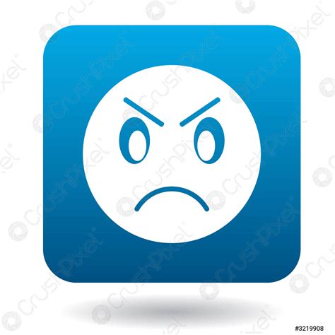 Angry Emoticon Icon Simple Style Stock Vector Crushpixel