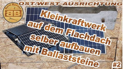 Balkonkraftwerk PV Anlage Auf Dem Flachdach Mit Betonsteine Einfach