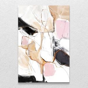 Quadro Decorativo Vertical Rosa E Nude Sem Moldura E Sem Vidro X