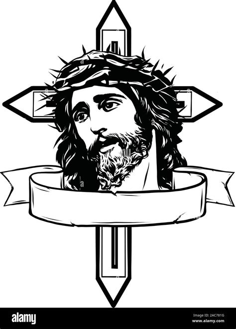 Ilustración vectorial de Jesús Cristo con cruz Imagen Vector de stock