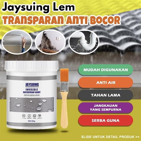 Jual 300gram Lem Transparan Jaysuing Cat Anti Bocor Invisible