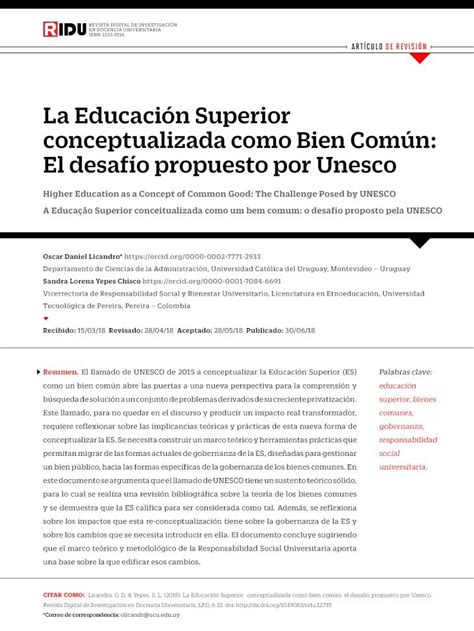 PDF La Educación Superior conceptualizada como Bien n el documento