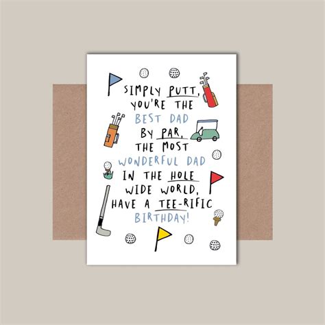 Funny Dad Golf Birthday Card - Etsy