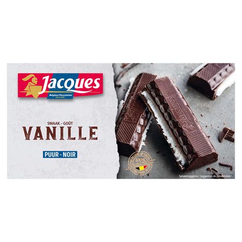 Jacques Chocolat Noir Fourré Vanille Tablette 200 Gr Delhaize