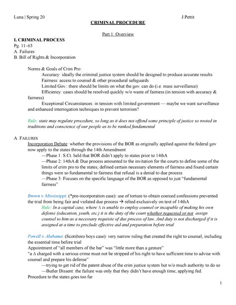 Crim Pro Outline Luna Copy Criminal Procedure Part