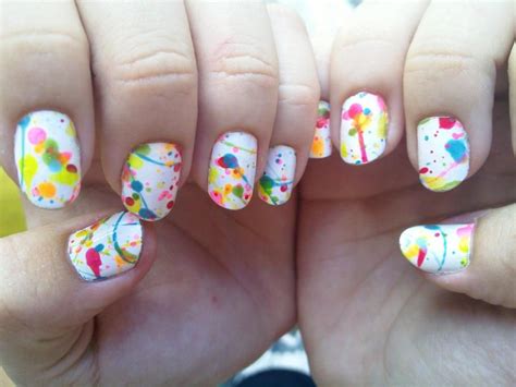 Paint Splash Nails Splatter Nails Paint Splash Nail Paint Fun Nails You Nailed It Nail Art