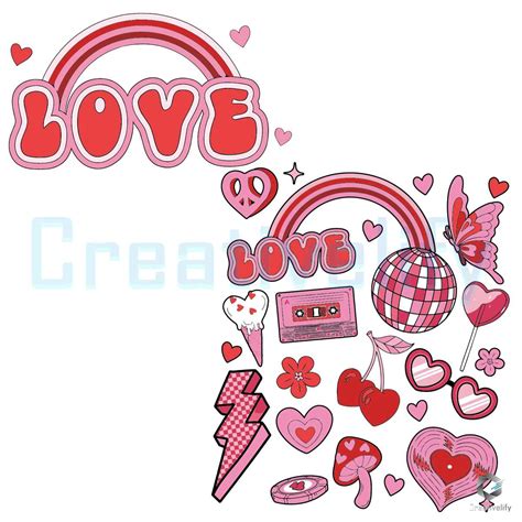 Love Valentines Day Svg Cute Rainbow File Download Creativelify