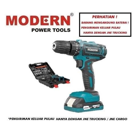 Jual Mesin Bor Cordless Modern M Drill V Set Tangan Baterai Impact