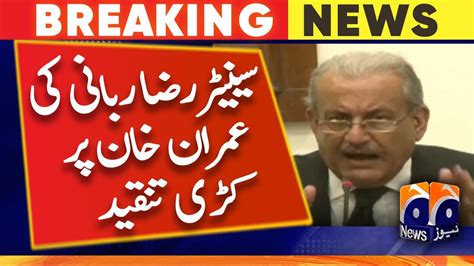 Senator Raza Rabbani Reaction On Imran Khan Statement Youtube