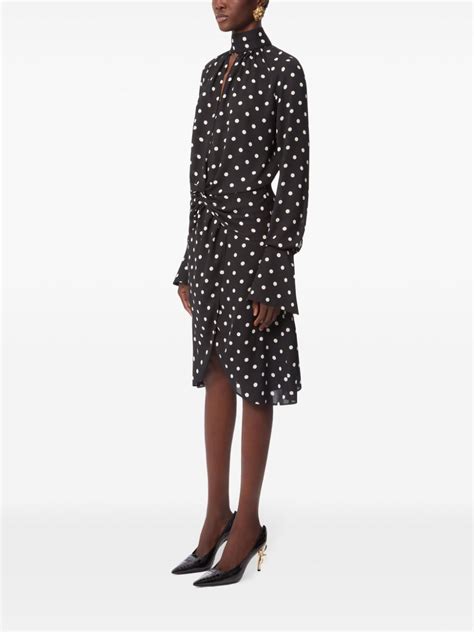 Nina Ricci Polka Dot Print Midi Dress Black Farfetch