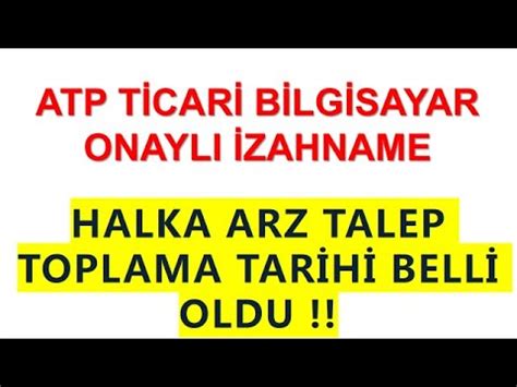 Atp B Lg Sayar Halka Arzi Onaylandi Onayli Zahname Detaylari