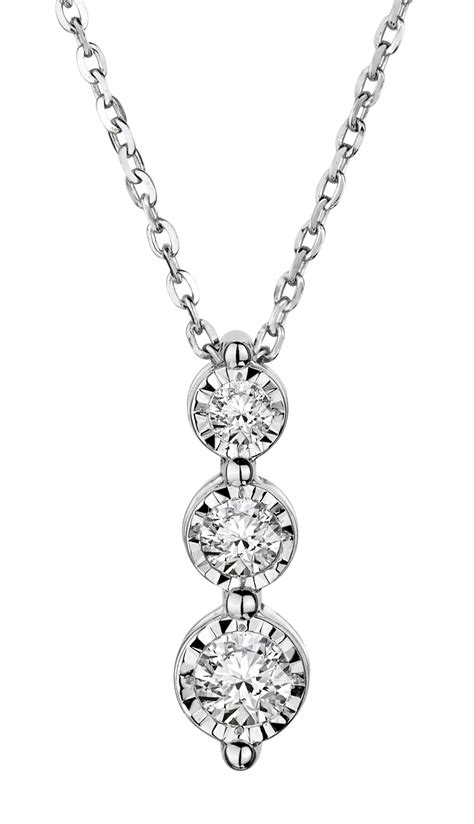 .16 Carat of Diamonds "Past, Present, Future" Pendant, 10kt White Gold