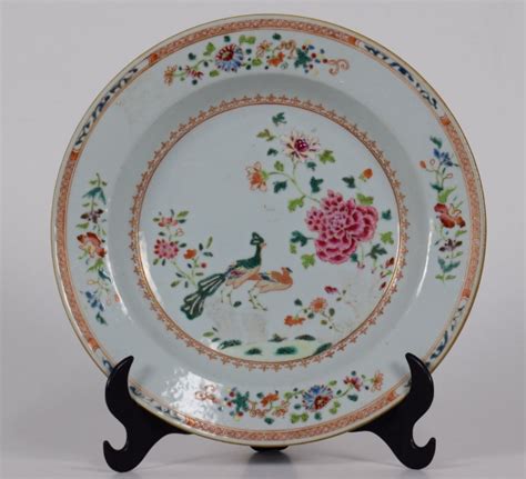 PRATO RASO Borda Oitavada Em Porcelana Chinesa Da C