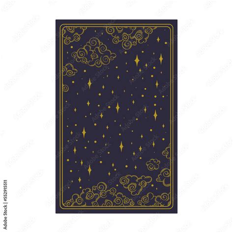 Tarot aesthetic golden card. Vintage tarot design for oracle card covers. Vector illustration ...