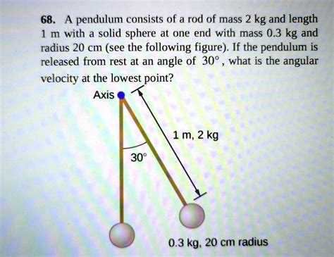 68 A Pendulum Consists Of A Rod Of Mass 2 Kg And Length 1 M With A